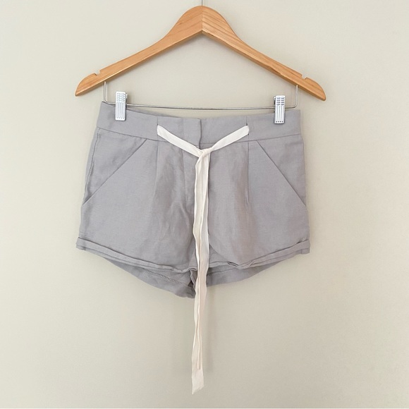 WILFRED Ashen Tie Front Linen Shorts - Picture 2 of 8
